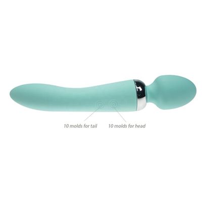 Green 9.45 Inch Mini Double Wand ABS Silicone Sex Toy
