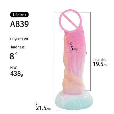8.5 Inch Sex Toys Mixed Color Realistic Silicone Dildo Soft Artificial Penis For Women